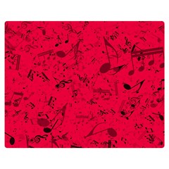 Scarlet Red Music Notes Double Sided Flano Blanket (medium)  by SpinnyChairDesigns