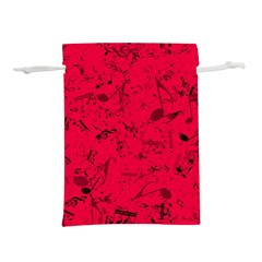 Scarlet Red Music Notes Lightweight Drawstring Pouch (m) by SpinnyChairDesigns