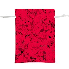 Scarlet Red Music Notes  Lightweight Drawstring Pouch (xl) by SpinnyChairDesigns