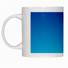 Aqua Blue And Indigo Ombre White Mugs by SpinnyChairDesigns