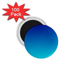 Aqua Blue And Indigo Ombre 1 75  Magnets (100 Pack)  by SpinnyChairDesigns