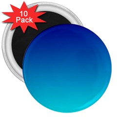 Aqua Blue And Indigo Ombre 3  Magnets (10 Pack) 