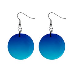 Aqua Blue And Indigo Ombre Mini Button Earrings by SpinnyChairDesigns