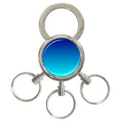 Aqua Blue And Indigo Ombre 3-ring Key Chain by SpinnyChairDesigns