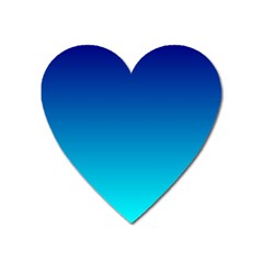 Aqua Blue And Indigo Ombre Heart Magnet by SpinnyChairDesigns