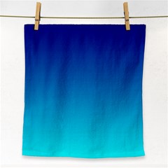 Aqua Blue And Indigo Ombre Face Towel by SpinnyChairDesigns