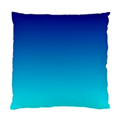 Aqua Blue And Indigo Ombre Standard Cushion Case (one Side) by SpinnyChairDesigns