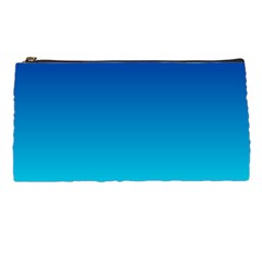 Aqua Blue And Indigo Ombre Pencil Case by SpinnyChairDesigns