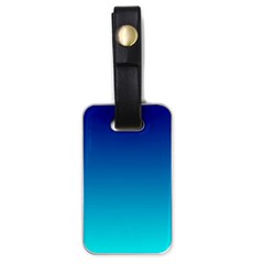 Aqua Blue And Indigo Ombre Luggage Tag (one Side) by SpinnyChairDesigns