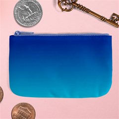 Aqua Blue And Indigo Ombre Large Coin Purse by SpinnyChairDesigns