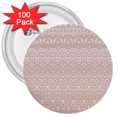 Boho Tan Lace 3  Buttons (100 Pack)  by SpinnyChairDesigns