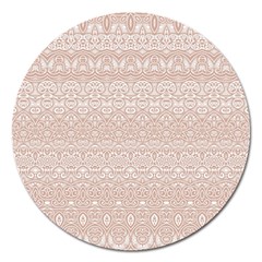 Boho Tan Lace Magnet 5  (round) by SpinnyChairDesigns