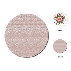 Boho Tan Lace Playing Cards Single Design (round) by SpinnyChairDesigns