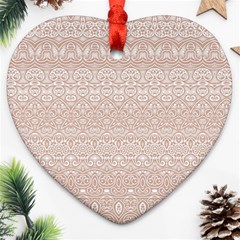 Boho Tan Lace Heart Ornament (two Sides) by SpinnyChairDesigns