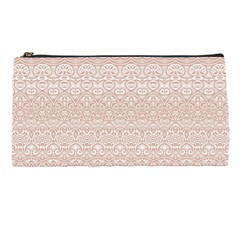 Boho Tan Lace Pencil Case by SpinnyChairDesigns