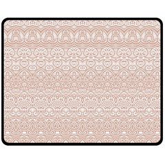 Boho Tan Lace Fleece Blanket (medium)  by SpinnyChairDesigns