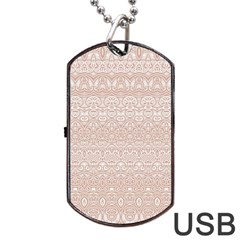 Boho Tan Lace Dog Tag Usb Flash (two Sides) by SpinnyChairDesigns