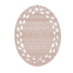 Boho Tan Lace Oval Filigree Ornament (two Sides) by SpinnyChairDesigns