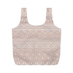 Boho Tan Lace Full Print Recycle Bag (M) Front