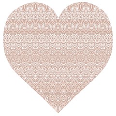 Boho Tan Lace Wooden Puzzle Heart by SpinnyChairDesigns