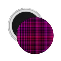 Fuchsia Madras Plaid 2 25  Magnets by SpinnyChairDesigns