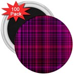 Fuchsia Madras Plaid 3  Magnets (100 pack) Front