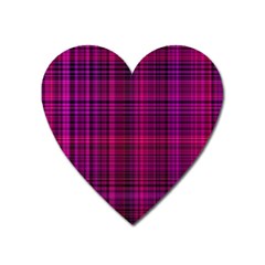 Fuchsia Madras Plaid Heart Magnet by SpinnyChairDesigns