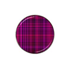 Fuchsia Madras Plaid Hat Clip Ball Marker by SpinnyChairDesigns