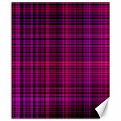 Fuchsia Madras Plaid Canvas 8  X 10  by SpinnyChairDesigns