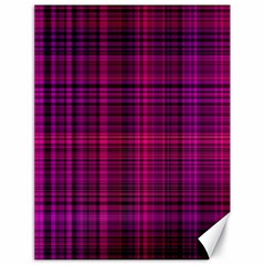 Fuchsia Madras Plaid Canvas 18  X 24  by SpinnyChairDesigns