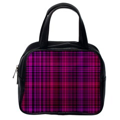 Fuchsia Madras Plaid Classic Handbag (one Side) by SpinnyChairDesigns