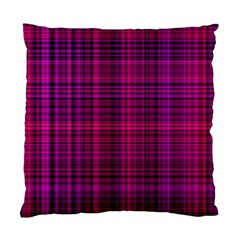 Fuchsia Madras Plaid Standard Cushion Case (one Side) by SpinnyChairDesigns