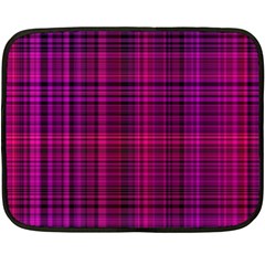 Fuchsia Madras Plaid Fleece Blanket (mini) by SpinnyChairDesigns