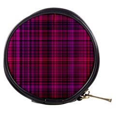 Fuchsia Madras Plaid Mini Makeup Bag by SpinnyChairDesigns