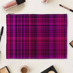 Fuchsia Madras Plaid Cosmetic Bag (xl) by SpinnyChairDesigns