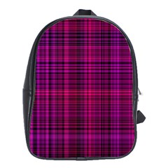 Fuchsia Madras Plaid School Bag (large) by SpinnyChairDesigns