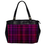 Fuchsia Madras Plaid Oversize Office Handbag Front