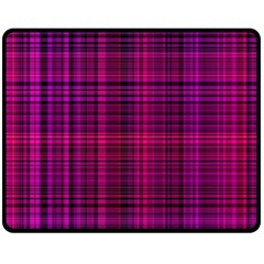 Fuchsia Madras Plaid Fleece Blanket (medium)  by SpinnyChairDesigns