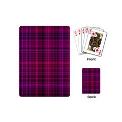 Fuchsia Madras Plaid Playing Cards Single Design (mini) by SpinnyChairDesigns