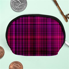 Fuchsia Madras Plaid Accessory Pouch (medium) by SpinnyChairDesigns