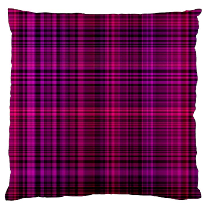 Fuchsia Madras Plaid Standard Flano Cushion Case (One Side)