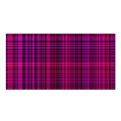 Fuchsia Madras Plaid Satin Shawl by SpinnyChairDesigns