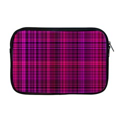 Fuchsia Madras Plaid Apple Macbook Pro 17  Zipper Case by SpinnyChairDesigns