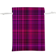 Fuchsia Madras Plaid  Lightweight Drawstring Pouch (xl) by SpinnyChairDesigns