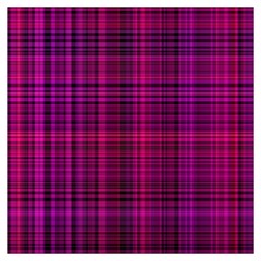 Fuchsia Madras Plaid Long Sheer Chiffon Scarf  by SpinnyChairDesigns