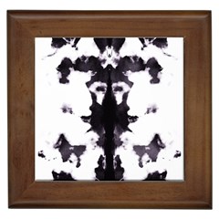 Rorschach Inkblot Pattern Framed Tile by SpinnyChairDesigns