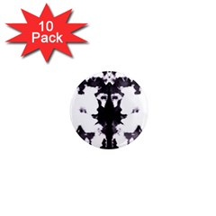 Rorschach Inkblot Pattern 1  Mini Magnet (10 Pack)  by SpinnyChairDesigns