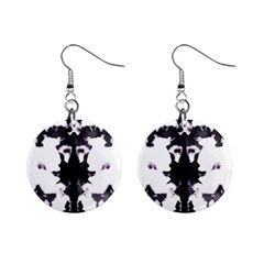 Rorschach Inkblot Pattern Mini Button Earrings by SpinnyChairDesigns