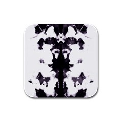 Rorschach Inkblot Pattern Rubber Square Coaster (4 Pack)  by SpinnyChairDesigns