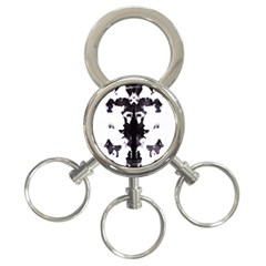 Rorschach Inkblot Pattern 3-ring Key Chain by SpinnyChairDesigns